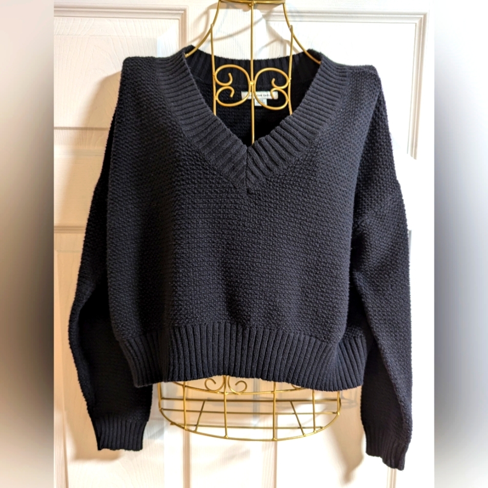Small American Eagle Cropped Knit Sweater